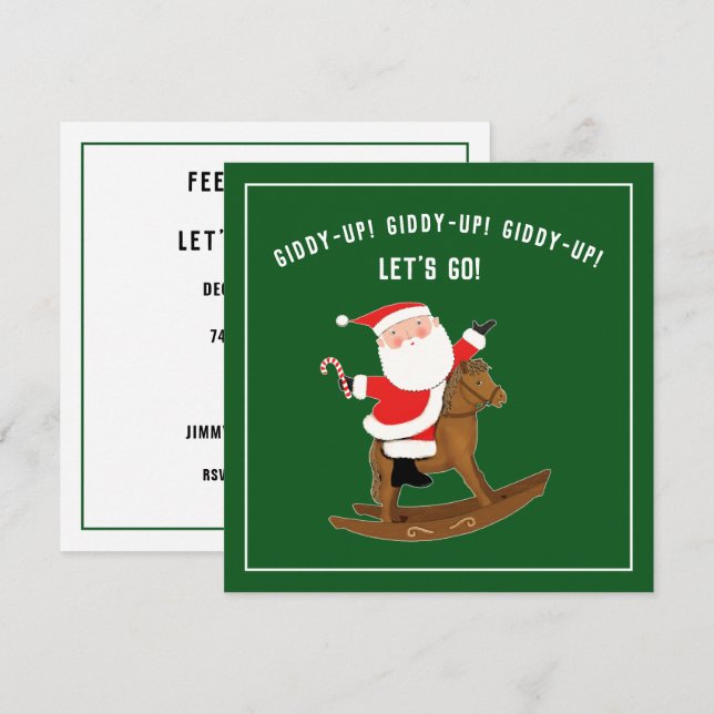 Convites criativos para festa de Natal (Frente/Verso)