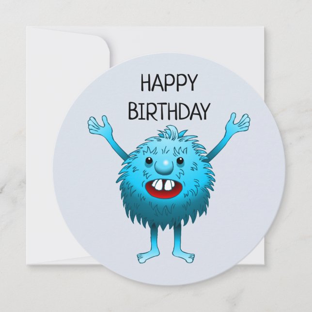 Convites Criatura Azul Encantadora (Frente)