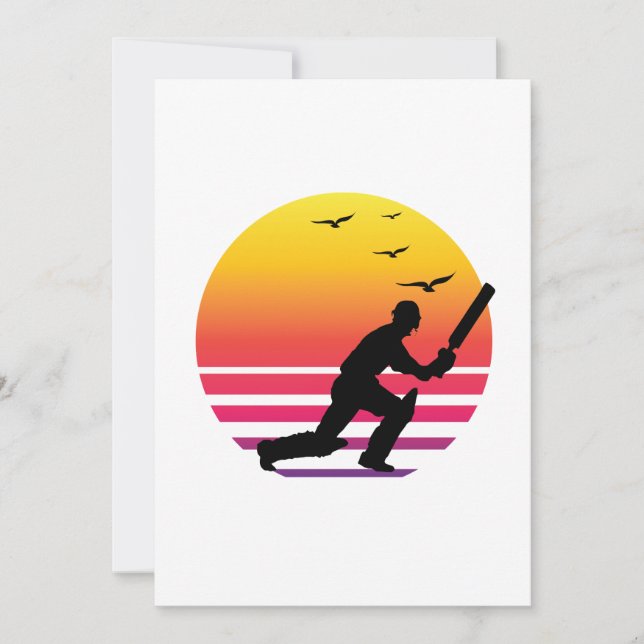 Convites Cricket retro sunset, #Cricket (Frente)