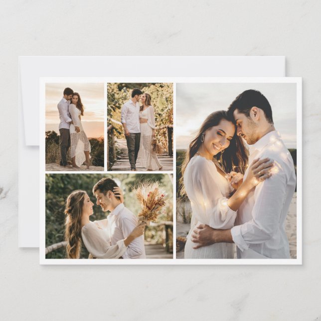 Convites Crie a sua própria colagem de 4 fotos (Frente)