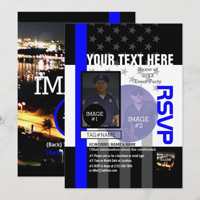 Convites Crie o Seu com 4 imagens e 12 linhas de texto (Frente/Verso)