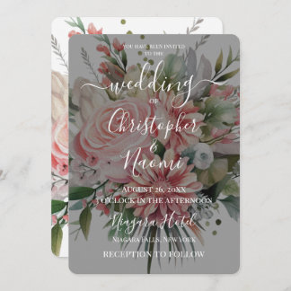 Convites Crie o seu próprio Buquê de Flor Rosa Vintage