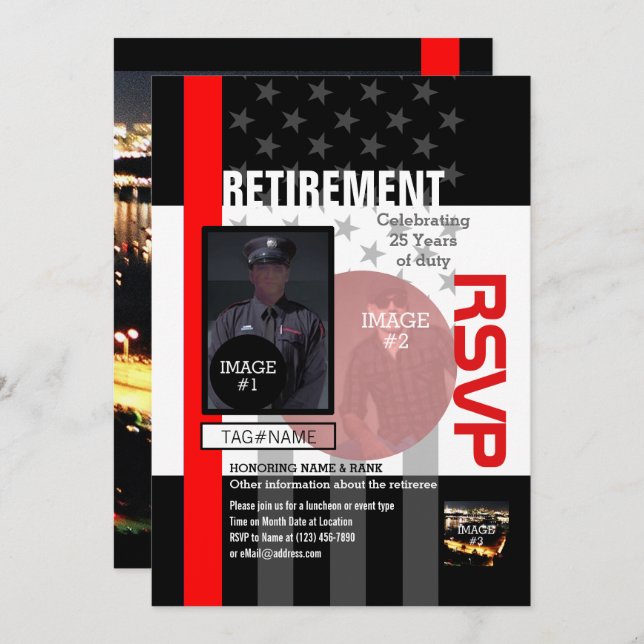 Convites Crie o seu próprio com 4 imagens e 12 linhas de te (Frente/Verso)