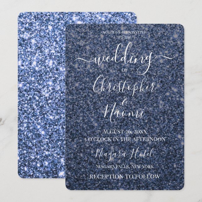 Convites Crie O Seu Próprio Lux Wedter Glitter Impressão (Frente/Verso)