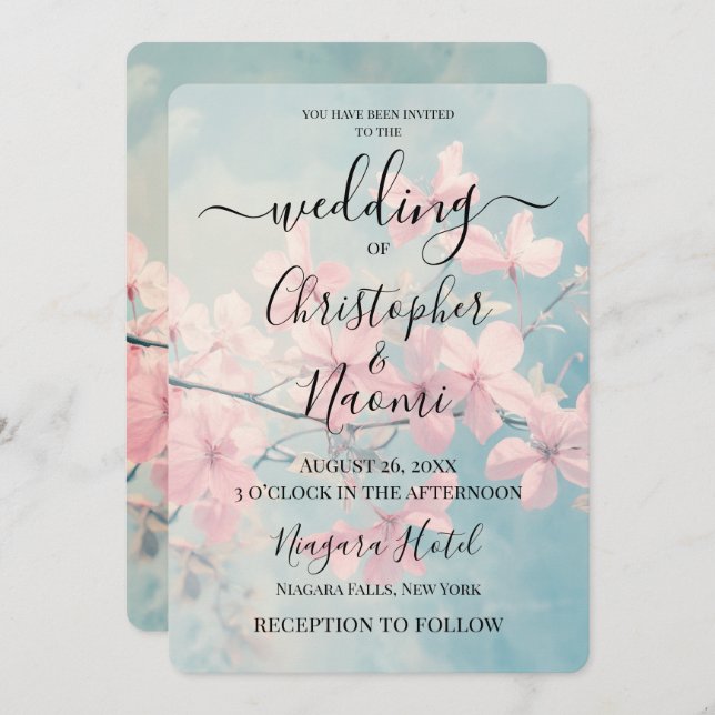 Convites Crie Os Seus Próprios Brilhos De Árvore Rosa Bonit (Frente/Verso)