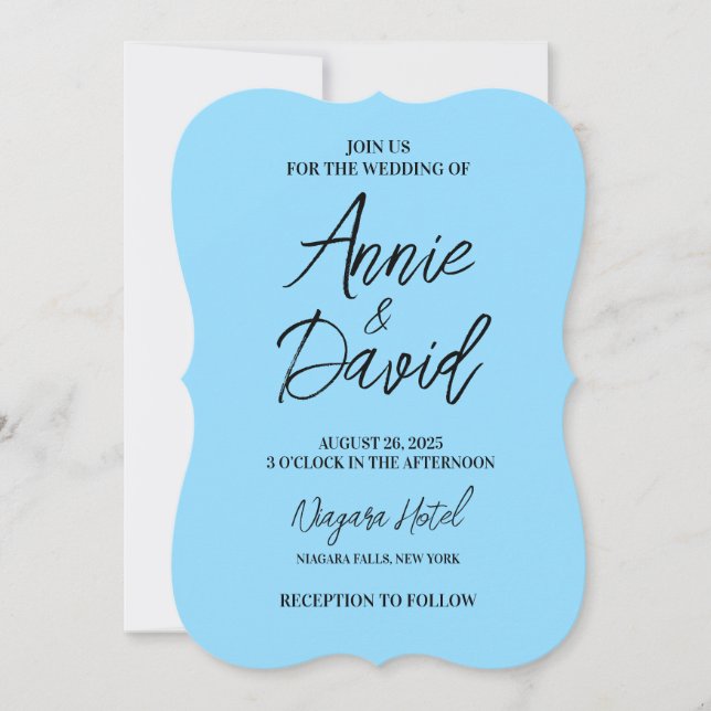 Convites Crie Seu Casamento Azul Personalizado (Frente)