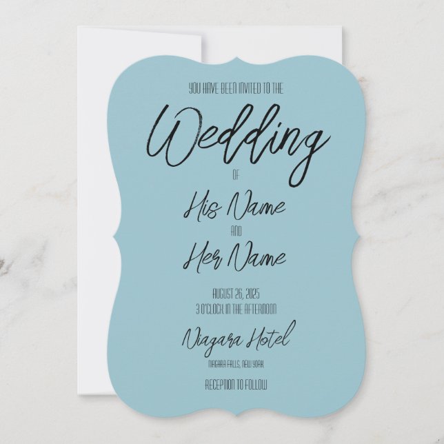 Convites Crie Seu Casamento Azul Personalizado (Frente)
