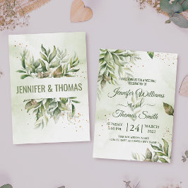Convites Crie seu casamento personalizado Eucalyptus Leaves