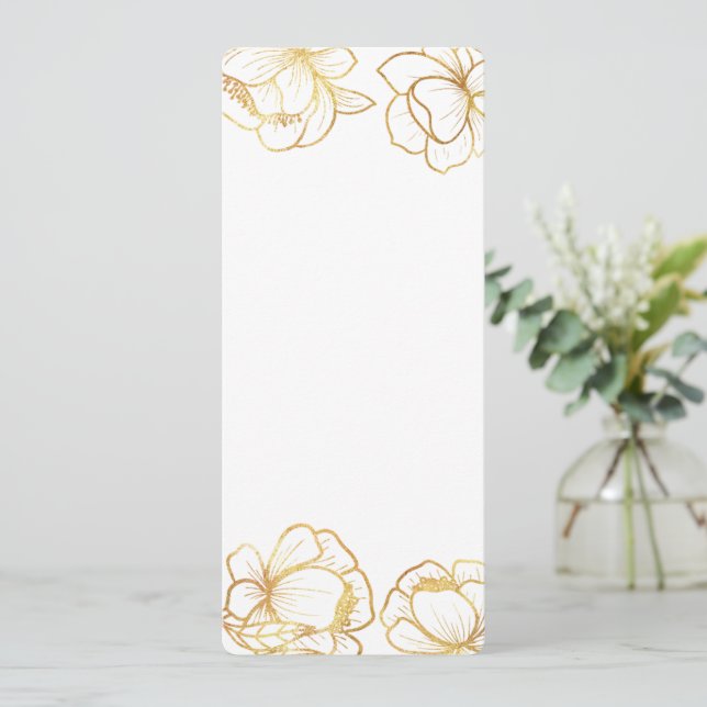 Convites Crie seu próprio branco elegante (Em pé/Frente)