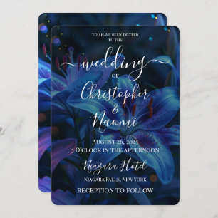 Convites Crie Seu Próprio Casamento Azul Lily