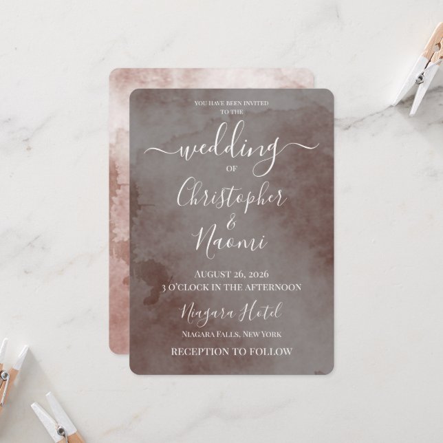 Convites Crie Seu Próprio Casamento com Textura Vintage (Frente/Verso In Situ)