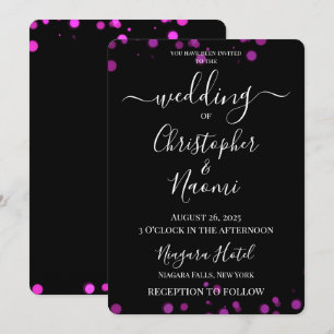 Convites Crie Seu Próprio Casamento de Borda Bokeh Minimali