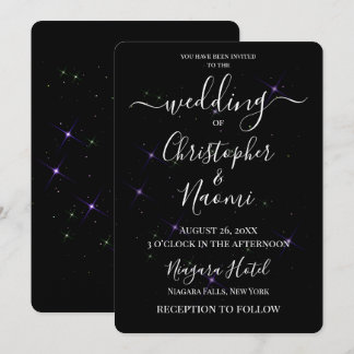 Convites Crie Seu Próprio Casamento de Estrelas Roxas