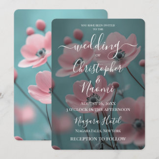 Convites Crie Seu Próprio Casamento de Flores Rosa Pastel e