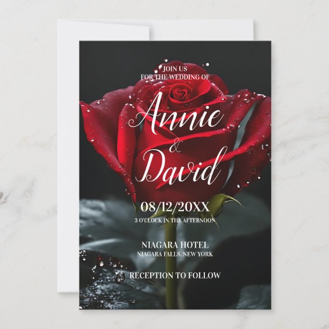 Convites Crie seu próprio casamento de Rosas vermelhas de S (Frente)