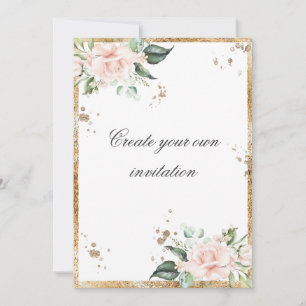 Convites Crie Seu Próprio Casamento Dourado De Script Rosa