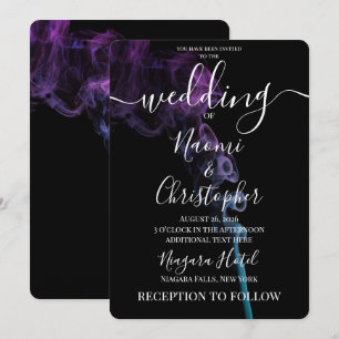 Convites Crie Seu Próprio Casamento Fumê Azul Teal Roxo