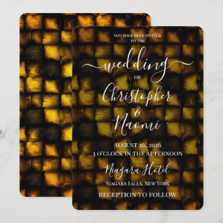 Convites Crie Seu Próprio Casamento Mosaico Grunge Amarelo