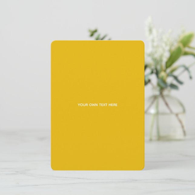 Convites Crie Seu Próprio Design Amarelo Personalizado (Em pé/Frente)