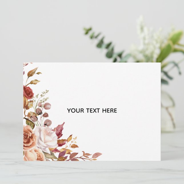 Convites Crie Seu Próprio Floral (Em pé/Frente)