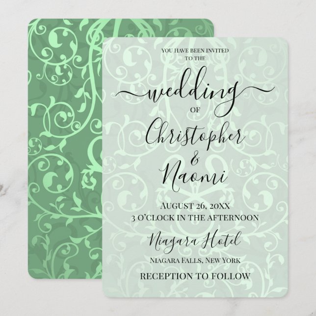 Convites Crie Seu Próprio Padrão Metálico Do Ornamentado Vi (Frente/Verso)