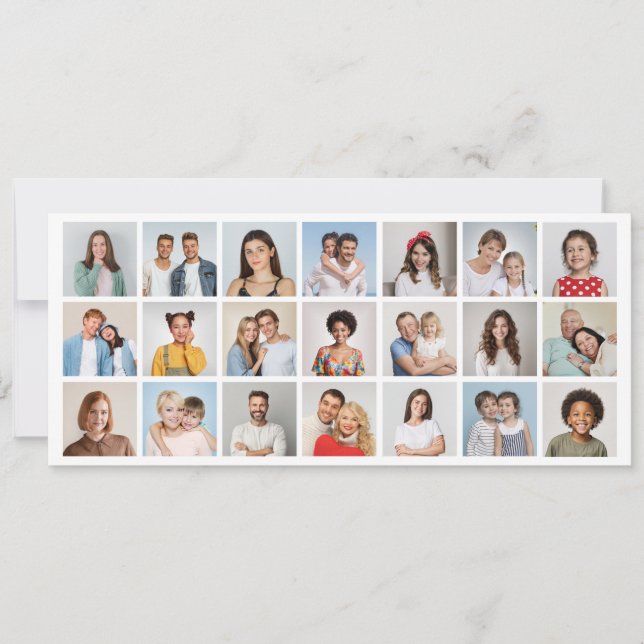 Convites Crie Sua Própria Colagem de 21 Fotos Editável em C (Frente)