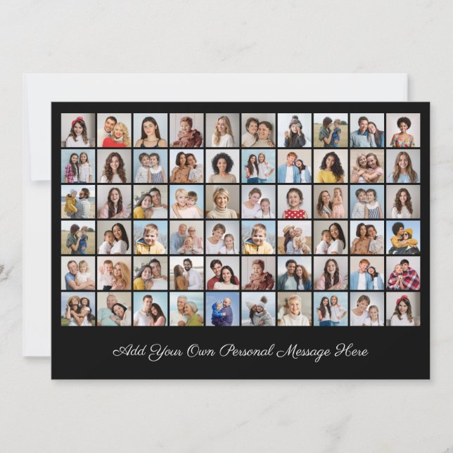 Convites Crie sua própria colagem de fotos 60 adicione sua  (Frente)