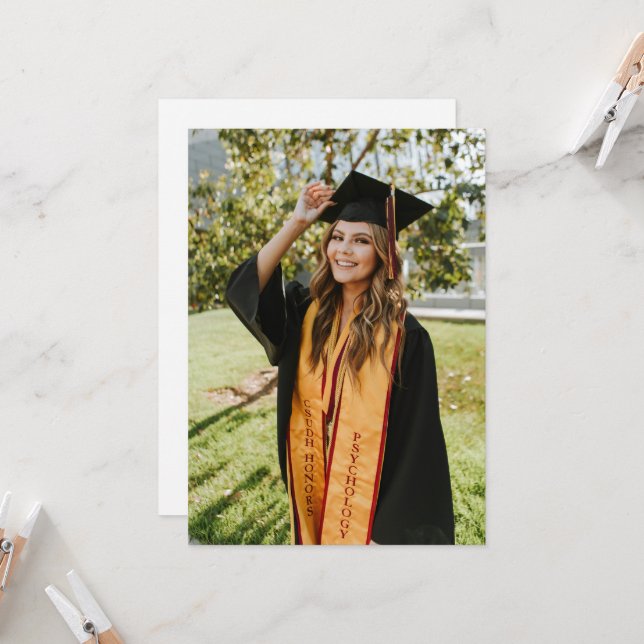 Convites Crie Sua Própria Foto Personalizada de Graduação (Frente/Verso In Situ)