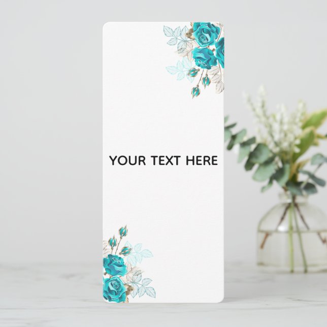 Convites Crie Sua Própria Rosa Azul Elegante (Em pé/Frente)