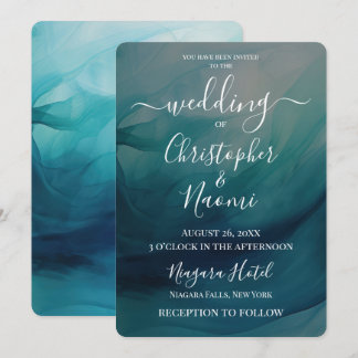 Convites Crie Suas Próprias Ondas de Aquarela Casamento