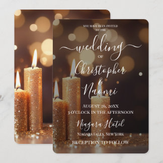 Convites Crie suas próprias velas Bokeh douradas