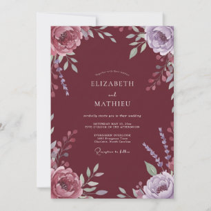 Convites Crimson Artistic Bloom Casamento