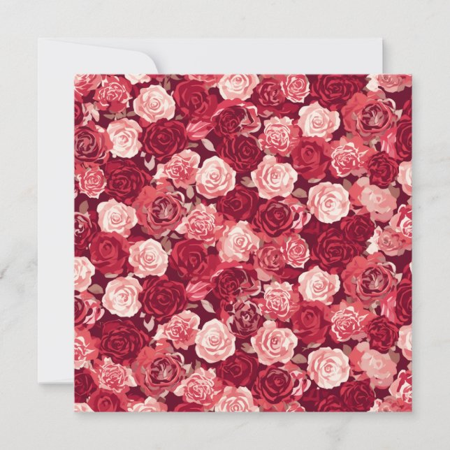Convites Crimson & Blush Seamless Rose Pattern (Frente)