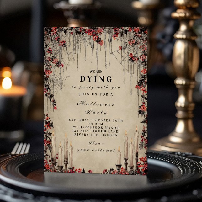Convites Crimson Vines Celebração Gótica do Dia das Bruxas (Criador carregado)