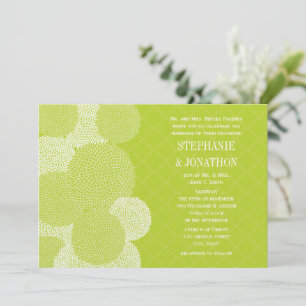 Convites Crisântemo Floral Moderno Casamento Lime