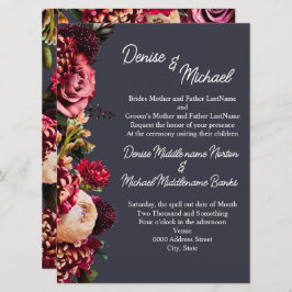 Convites Crisântemo na Noite Polar Cinza