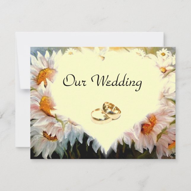 Convites CRISÂNTEMOS EM FORMA DE CORAÇÃO para o casamento (Frente)