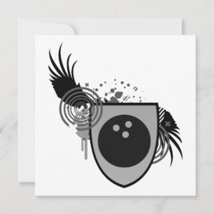 Convites crista de bola de boliche hi-fi