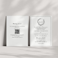 Crista de Monograma de Folha Casamento Código QR P