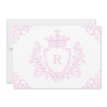 Crista Monograma Tradicional Rosa para Batismo de 