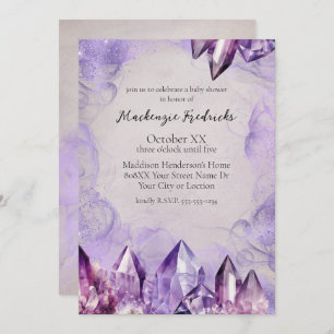 Convites Cristais Ametist Puros de Aquarela