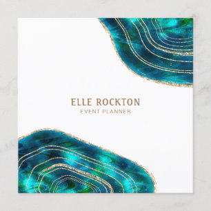 Convites Cristais Cósmicos de Geodo Agate Glitor Azul