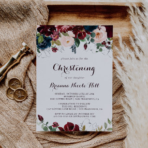 Convites Cristalização Floral de Queda Ilustrada de Aquar