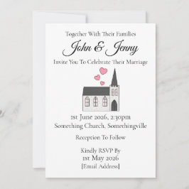 Convites Cristão Contemporâneo de Casamento da Igreja