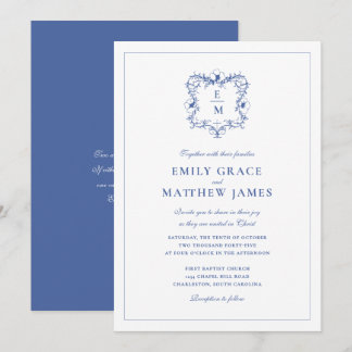 Convites Cristão Símbolo de Casamento Vintage Monograma Ele