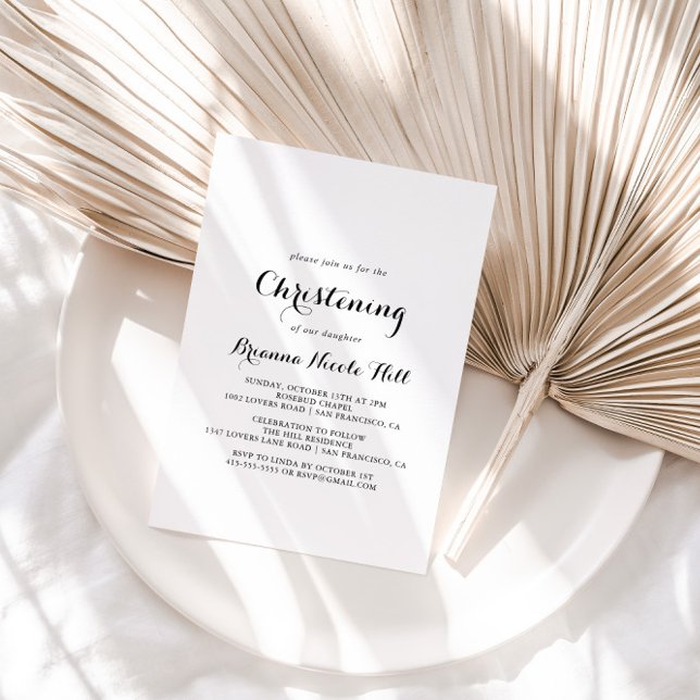 Convites Cristening de Caligrafia Moderna (Criador carregado)