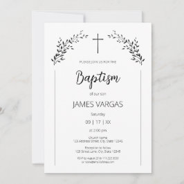 Convites Cristo. O legante deixa o batismo floral