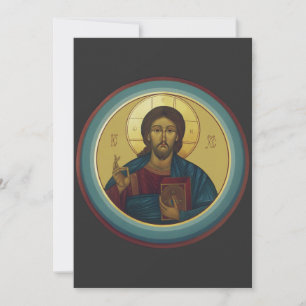 Convites Cristo Pantocrator Bizantino Arte de Mosaico Redon