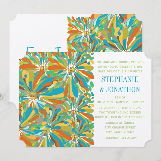 Convites Cristóvão Verde Laranja Moderno (Frente/Verso)