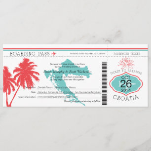 Convites Croata Boaring Pass Teal and Coral
